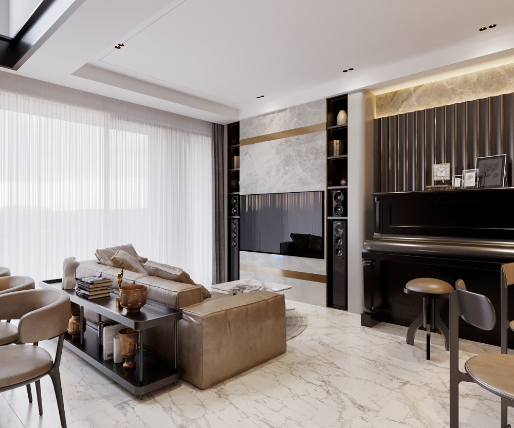 Duplex trang trí sang trọng với nội thất xa hoa
