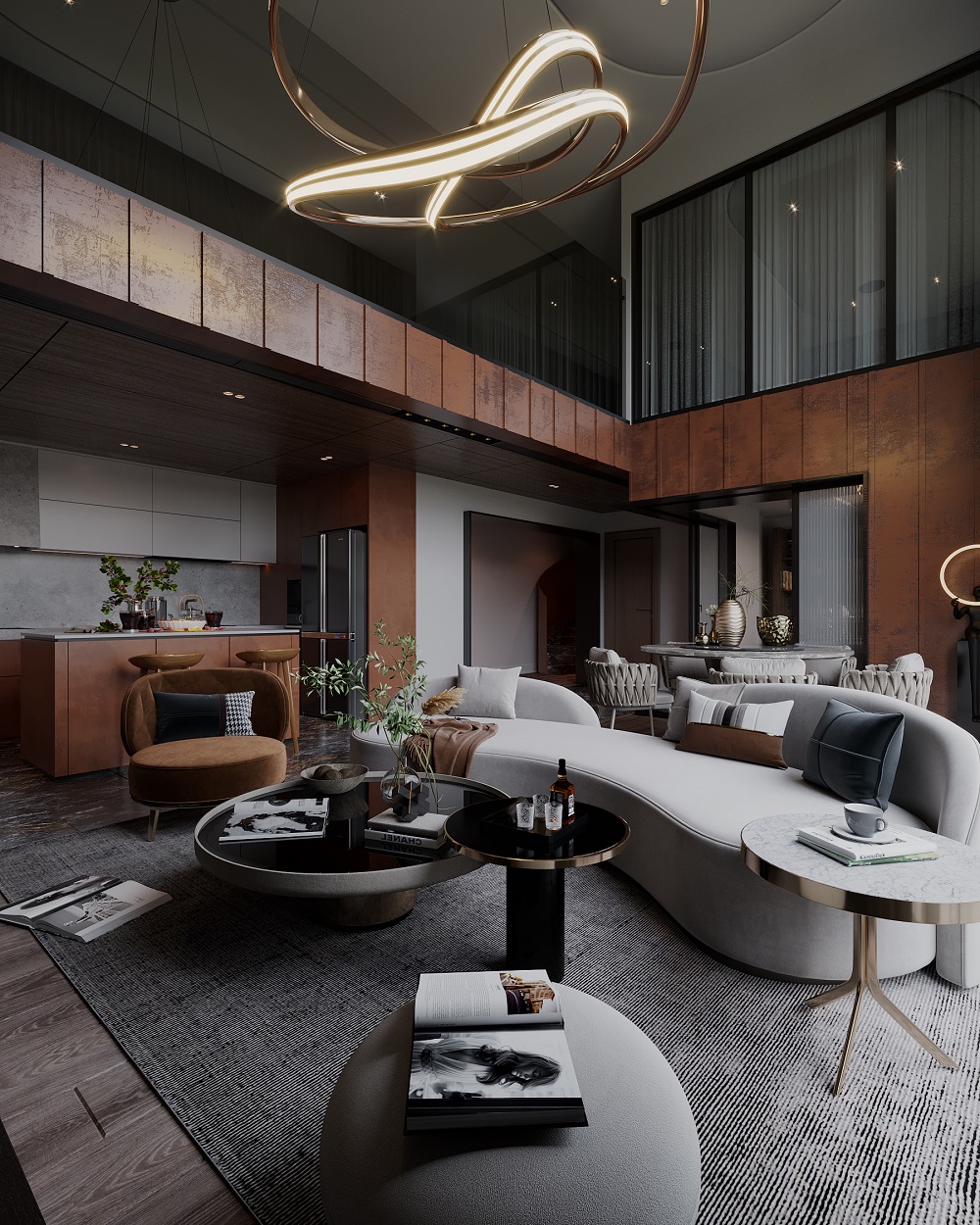 Màu sắc hài hòa, phong cách sang trọng của căn hộ Duplex