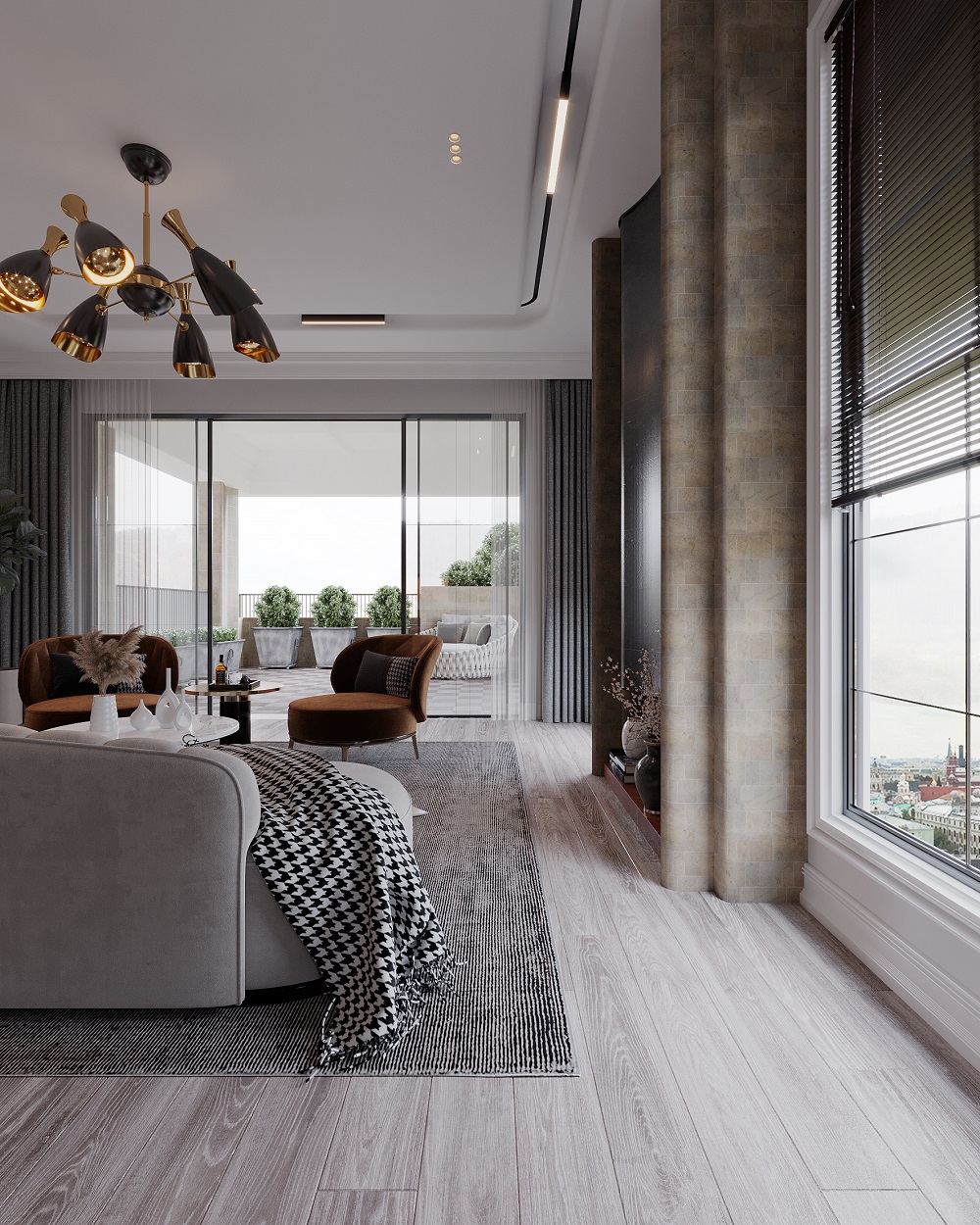 Căn penthouse có đầy đủ ánh sáng